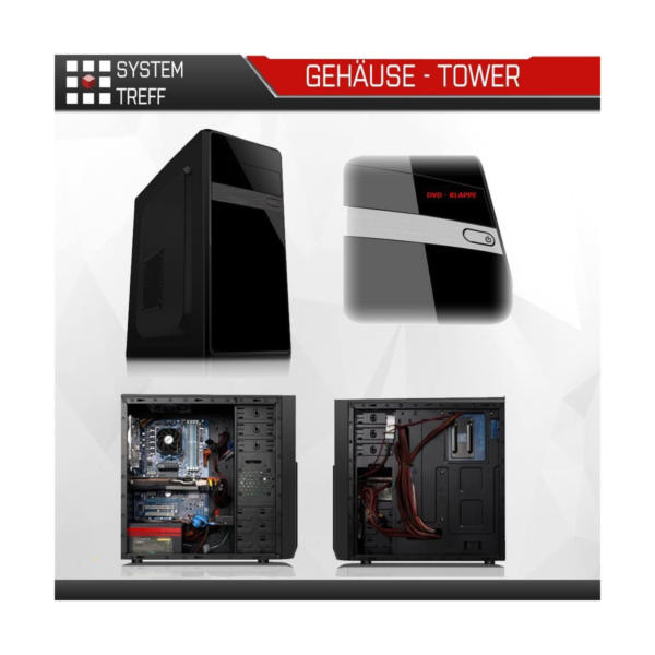 SYSTEMTREFF® PC System AMD Ryzen 5 5500 6x4.2GHz | Nvidia Geforce RTX 2060 6GB DX12 | 512GB M.2 NVMe + 1TB SSD | 16GB DDR4 RAM | WLAN Silent Desktop Computer Rechner für Büro Business Multimedia