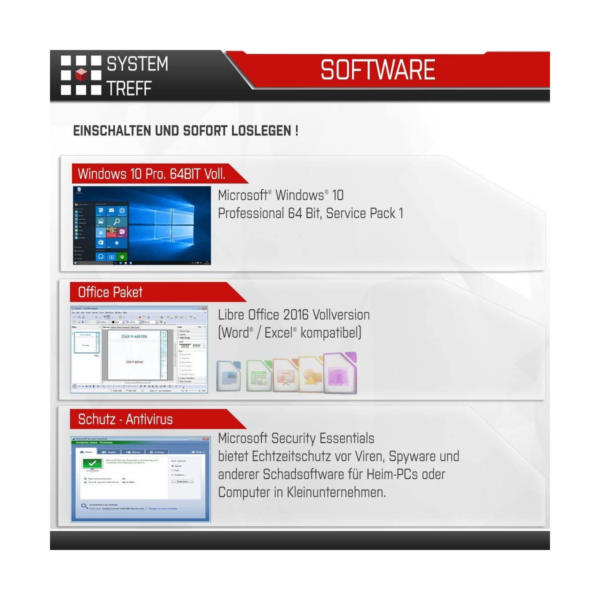 SYSTEMTREFF® PC System AMD Ryzen 5 5500 6x4.2GHz | Nvidia Geforce RTX 2060 6GB DX12 | 512GB M.2 NVMe + 1TB SSD | 16GB DDR4 RAM | WLAN Silent Desktop Computer Rechner für Büro Business Multimedia