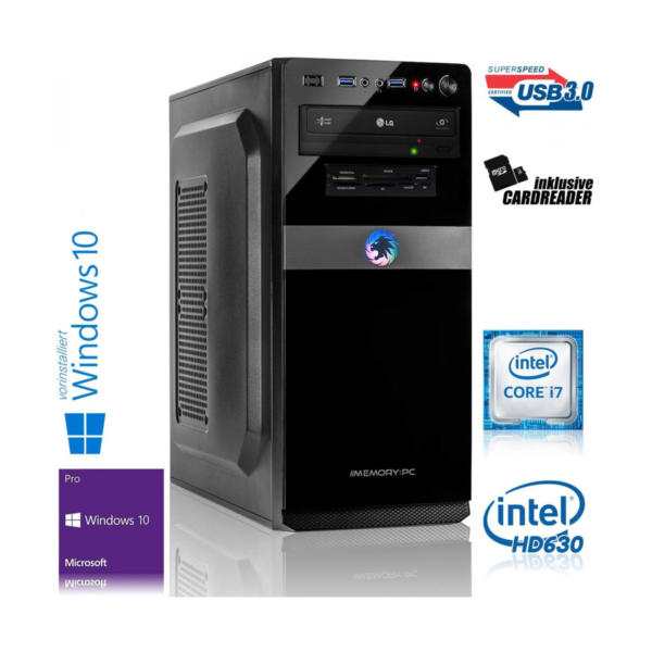 Intel Business & Multimedia PC i7-9700F 8X 3.0 GHz, 32 GB DDR4, 512 GB SSD + 2TB HDD, NVIDIA 210 1GB, Windows 11 Pro 64bit