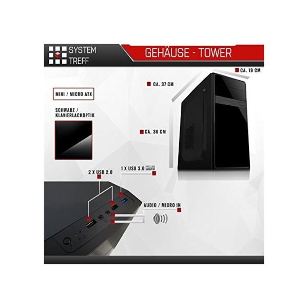 SYSTEMTREFF® PC System AMD Ryzen 5 5600G 6x4.4GHz | AMD RX Vega 7 4K HDMI DX12 | 512GB M.2 NVMe | 16GB DDR4 RAM | WLAN Silent Desktop Computer Rechner für Büro Business Multimedia