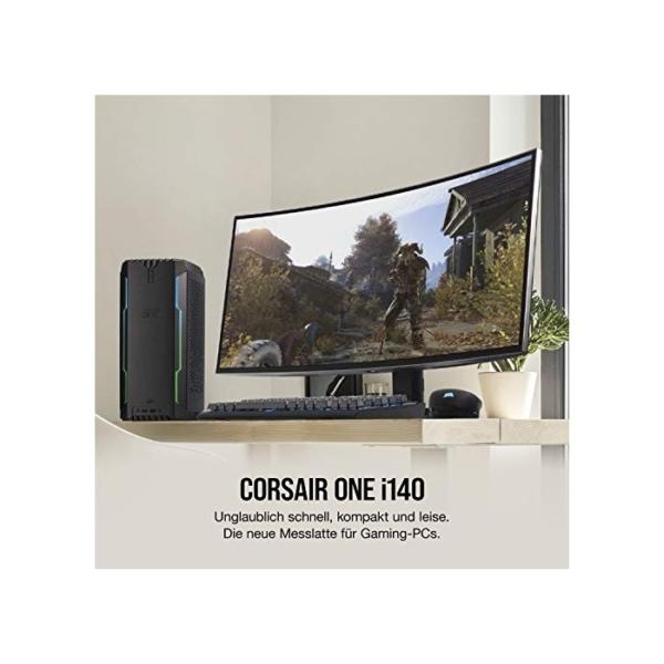 Corsair ONE i140 Kompakter Gaming-PC (Intel Core i7-9700K, NVIDIA RTX 2080 mit Flüssigkühlung, SSD M.2 480GB, HDD 2TB, DDR4 32GB, Windows 10) Schwarz