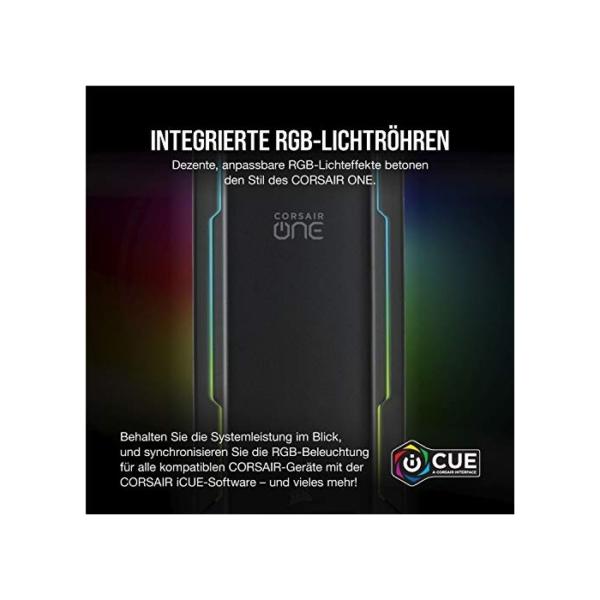Corsair ONE i140 Kompakter Gaming-PC (Intel Core i7-9700K, NVIDIA RTX 2080 mit Flüssigkühlung, SSD M.2 480GB, HDD 2TB, DDR4 32GB, Windows 10) Schwarz