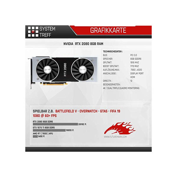 SYSTEMTREFF® Gaming PC AMD Ryzen 7 5700X 8x4.6GHz | Nvidia GeForce RTX 3060 12 GB DX12 | 512GB M.2 NVMe + 1TB HDD | 16GB DDR4 RAM | WLAN Desktop Computer Rechner für Gamer, Zocker & Streamer