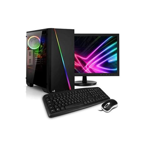 Kiebel Komplett Set, Gaming PC Bundle (Maus, Tastatur, 60cm TFT) AMD Ryzen 5 2600 6x3.4GHz, 16GB DDR4 2666, 512GB SSD, NVIDIA GTX 1650 4GB, WLAN, Win10, Gamer PC [184174]