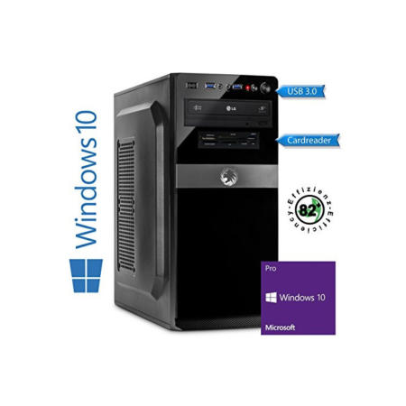 Silent Mini 4K PC QuadCore J5005 4X 1.50, 240GB SSD, 8GB DDR4 RAM, 4K UHD Grafik, 1x HDMI, 1x DP, W-LAN, BT 4.0, Cardreader Windows 10 Pro