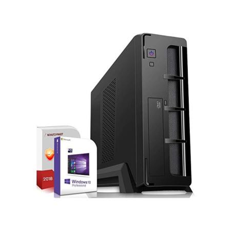 SYSTEMTREFF® Mini Office PC AMD Ryzen 5 5600G 6x4.4GHz | AMD RX Vega 7 4K HDMI DX12 | 512GB SSD | 8GB DDR4 RAM | WLAN Silent Desktop Computer Rechner für Büro Business Multimedia