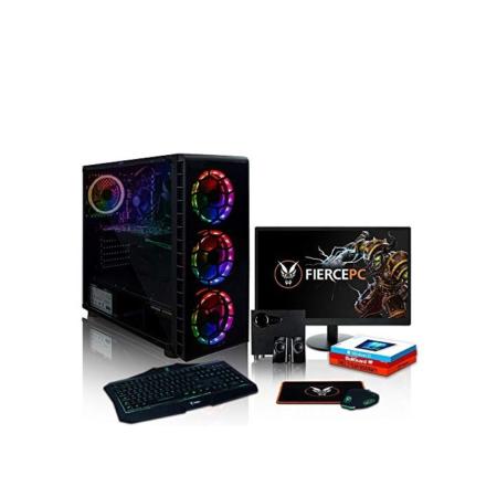 Fierce Exile RGB Gaming PC Bundeln - Schnell 4.0GHz Quad-Core AMD Ryzen 3 2300X, 1TB HDD, 16GB 3000MHz, NVIDIA GeForce GTX 1650 4GB, Tastatur (QWERTZ), Maus, 21.5-Zoll-Monitor, Lautsprecher 432631