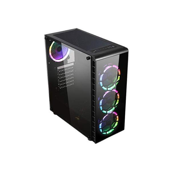Fierce Exile RGB Gaming PC Bundeln - Schnell 4.0GHz Quad-Core AMD Ryzen 3 2300X, 1TB HDD, 16GB 3000MHz, NVIDIA GeForce GTX 1650 4GB, Tastatur (QWERTZ), Maus, 21.5-Zoll-Monitor, Lautsprecher 432631