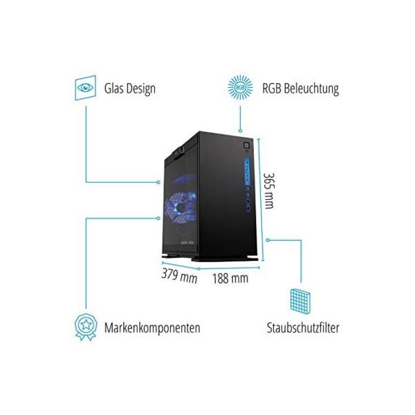 MEDION ERAZER Engineer X10 Gaming Desktop PC (Intel Core i7-9700, 16GB DDR4 RAM, 512GB PCIe SSD, 1TB HDD, NVIDIA GeForce RTX 2080 SUPER 8GB GDDR6, WLAN, Win 10 Home)