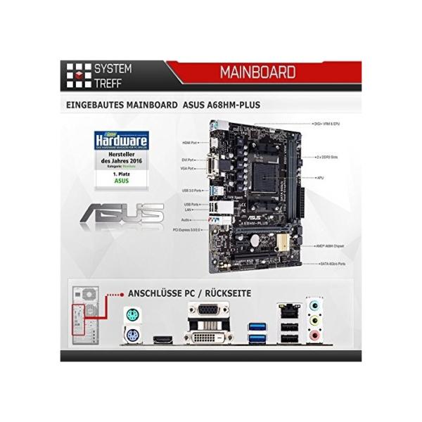 SYSTEMTREFF® Gaming Komplett PC Set AMD Ryzen 5 3600 6x4.2GHz | AMD Radeon RX 6600 DX12 | 512GB M.2 NVMe + 500GB HDD | 16GB DDR4 RAM | WLAN Desktop Paket Computer für Gamer, Gaming