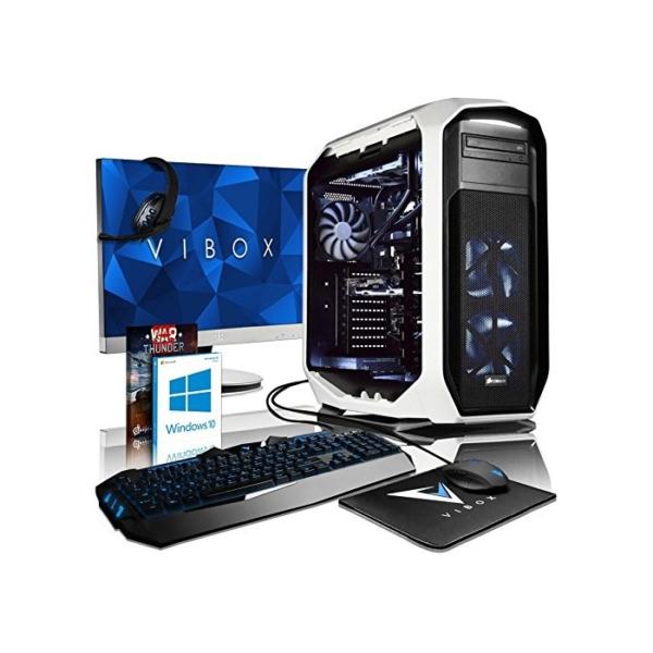 Vibox Purity 2 Gaming-PC Computer mit Spiel Bundle, Windows 10 Pro OS, 27 Zoll HD Monitor (4,2GHz AMD Ryzen 5 3600 Prozessor, KFA2 Hof GeForce GTX 1070 Grafikkarte, 16Go DDR4 RAM, 240GB SSD, 3TB HDD)