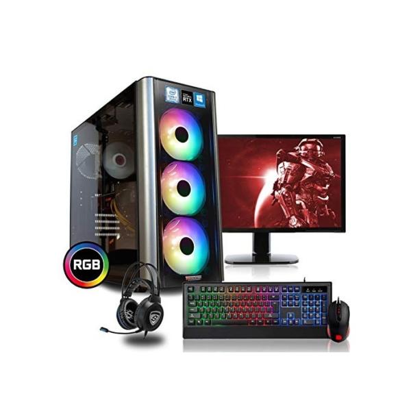 dcl24.de [11691] Gaming Komplett PC Set RGB Level 20 Intel i7-9700KF 8x3.6 GHz - 480GB SSD & 2TB HDD, 32GB DDR4, RTX2070 Super 8GB, mit 24 Zoll TFT, Maus, Tastatur, Headset, WLAN, Windows 10 Pro
