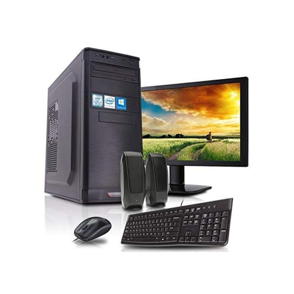 dcl24.de [11832 Office Komplett PC Set Intel i9-9900 8x3.1 GHz - 32GB DDR4, 480GB SSD & 2TB HDD, Intel UHD Grafik 630 1GB, 24 Zoll TFT, Maus Tastatur, Windows 10 Pro Büro Computer Desktop Rechner