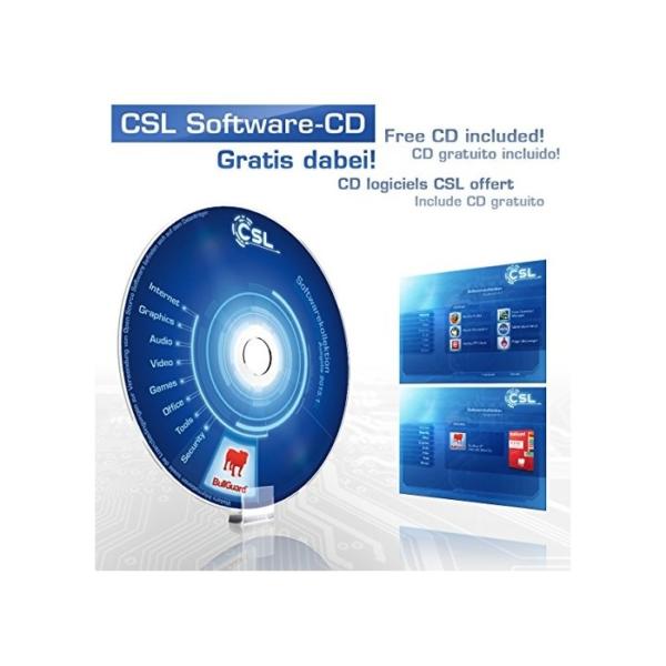 CSL Sprint D10085X (Quad) Multimedia PC inkl. Windows 10 - AMD A8-9600 APU 4X 3100 MHz, 8 GB RAM, 240 GB M.2 SSD, MSI Mainboard, Radeon R7 Grafik, GigLAN, USB 3.1, HD Audio, Windows 10