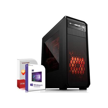 SYSTEMTREFF® Basic Gaming PC AMD Ryzen 5 5600G 6x4.4GHz | AMD RX Vega 7 4K HDMI DX12 | 512GB M.2 NVMe | 16GB DDR4 RAM | WLAN Desktop Computer Rechner für Gamer, Zocker