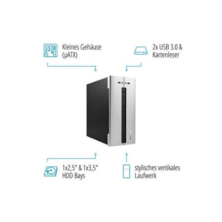 MEDION P63002 Desktop PC (Intel Core i5-9400, 16GB DDR4 RAM, 128GB SSD, 1TB HDD, DVD, Intel UHD 630, Win 10 Home)