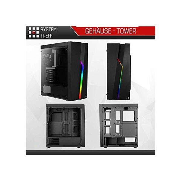 SYSTEMTREFF® Basic Gaming PC AMD Ryzen 5 5600G 6x4.4GHz | AMD RX Vega 7 4K HDMI DX12 | 256GB M.2 | 16GB DDR4 RAM | WLAN Desktop Computer Rechner für Gamer, Zocker