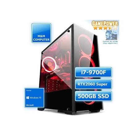 M&M Computer Dresden Gamer PC VLINE, Intel i7-9700F CPU, RTX 2060 Super 8GB, 480GB SSD, 16GB DDR4 RAM 2666MHz, MS-Windows 10, sehr preiswert