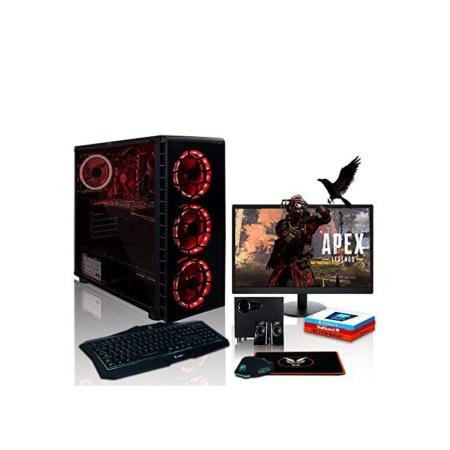 Fierce Apex High-End RGB Gaming PC Bundeln: 4.7GHz 8-Core Intel Core i7 9700, 1TB HDD, 16GB 3000MHz, NVIDIA GeForce RTX 3070 8GB, Win 10, Tastatur (QWERTY), Maus, 24-Zoll-Monitor, Lautsprecher 1130251