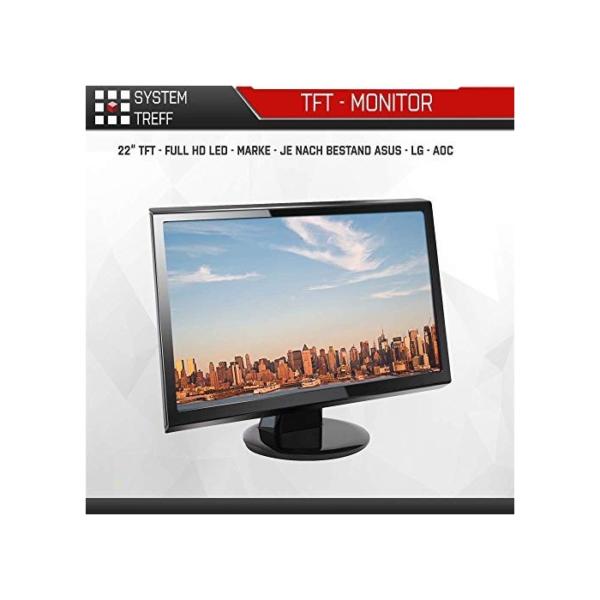 SYSTEMTREFF® Office Komplett PC Set AMD Ryzen 7 5700G 8x4.6GHz | AMD Radeon RX Vega 8 4K HDMI DX12 | 1TB M.2 NVMe | 16GB DDR4 RAM | Silent Desktop Paket Computer Rechner für Büro Business Multimedia