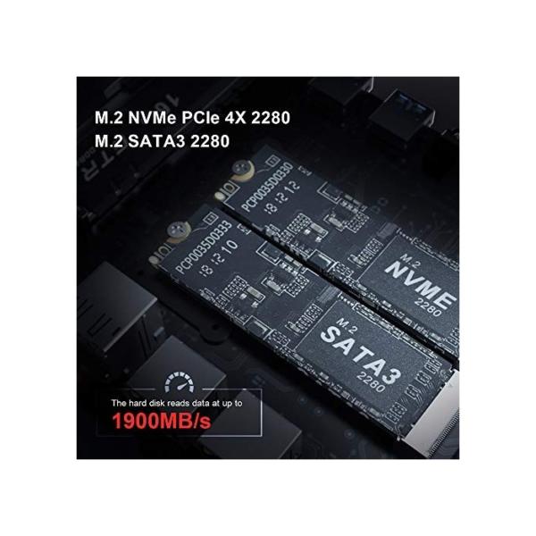 Mini PC, Beelink GT-R Windows 10 Pro Desktop Computer, AMD Ryzen 5 3550H CPU (2.1-3.7GHz 4C/8T), 8GB DDR4+256GB M.2 NVMe SSD+1TB HDD, Extended RAM & SSD/WiFi 6/2* Gigabit Port/Dual HDMI+Display Port