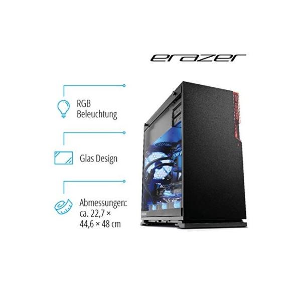 MEDION ERAZER Hunter X10 Gaming Desktop PC (Intel Core i7-10700k, 32GB DDR4 RAM, 1TB PCIe SSD, 2TB HDD, NVIDIA GeForce RTX 2080 SUPER 8GB GDDR6 VRAM, WLAN, Ohne OS)
