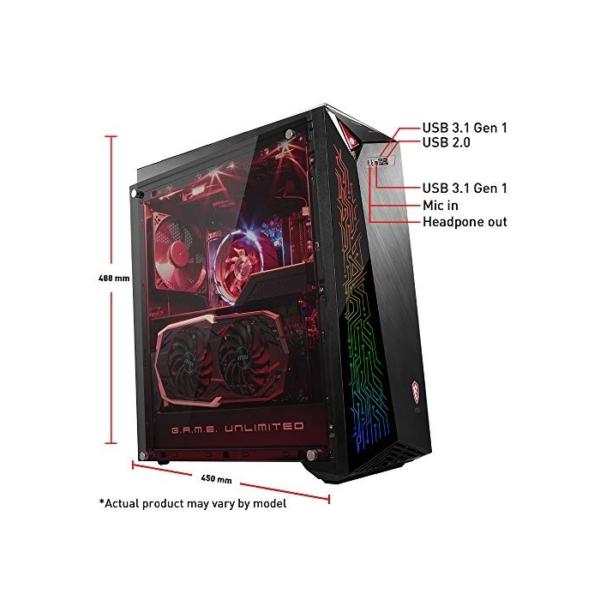 MSI Infinite A 9SD-1002EU Desktop-PC Intel Core i5-9400F, GeForce RTX 2070 Super Ventus 8 GB, RAM 16 GB, 1 TB HDD + 512 GB SSD, Windows 10 Home