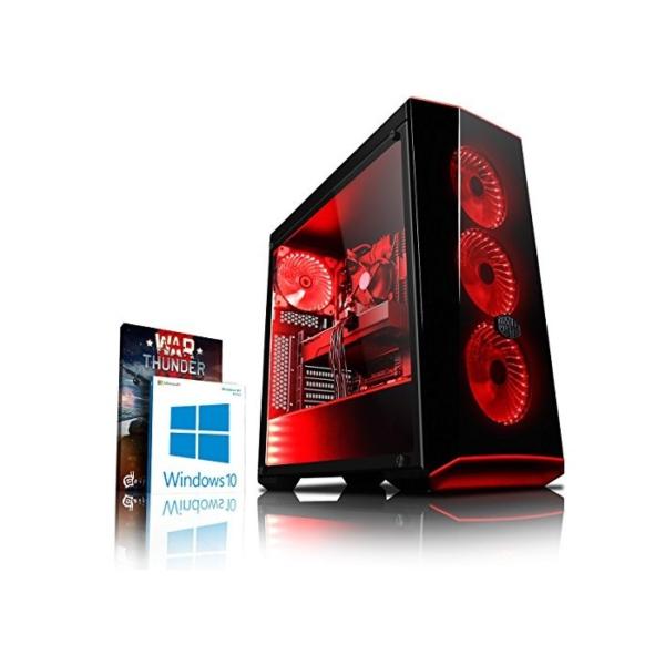 VIBOX VBX-PC-278251 Gaming Desktop PC (Intel Core i7 8700K, 1000GB Festplatte, 8GB RAM, NVIDIA GeForce GTX 1080 Ti, Win 10 Home) Rot