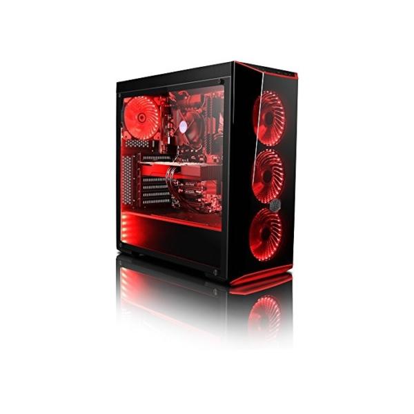 VIBOX VBX-PC-278251 Gaming Desktop PC (Intel Core i7 8700K, 1000GB Festplatte, 8GB RAM, NVIDIA GeForce GTX 1080 Ti, Win 10 Home) Rot