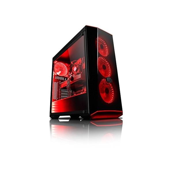 VIBOX VBX-PC-278251 Gaming Desktop PC (Intel Core i7 8700K, 1000GB Festplatte, 8GB RAM, NVIDIA GeForce GTX 1080 Ti, Win 10 Home) Rot