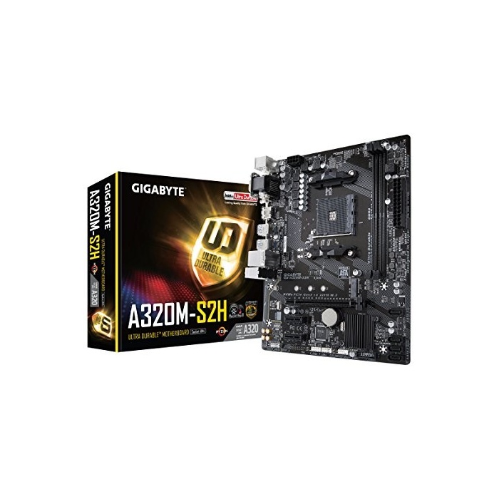 GIGABYTE GA-A320M-S2H (AMD Ryzen AM4/MicroATX/2xDDR4/HDMI/Realtek ALC887/3xPCIe/USB3.1 Gen 1/LAN/Motherboard)