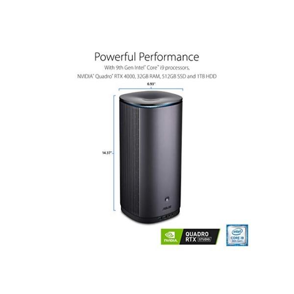 ASUS ProArt PA90 Mini PC Workstation mit Intel Core i9-9900K, NVIDIA Quadro RTX4000,512GB SSD, 1TB HDD, 32GB RAM, WiFi 6, BT 5.0, Gigabit LAN, Thunderbolt 3, Windows 10 Advanced