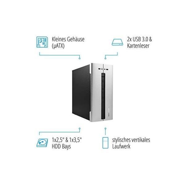 MEDION P66083 Desktop PC (Intel Core i5-10400, 16GB DDR4 RAM, 512GB SSD, 1TB HDD, GeForce GTX 1650, Win 10 Home)