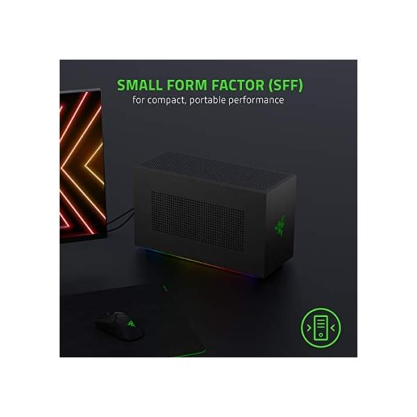 Razer Tomahawk Gaming Desktop - Modularer SFF-Gaming-Desktop mit NVIDIA GeForce RTX 3080 (Intel i9-9980HK, 16GB DDR4 RAM, 512GB PCIe + 2TB HDD, 750W Netzteil) Schwarz