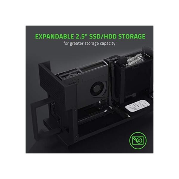 Razer Tomahawk Gaming Desktop - Modularer SFF-Gaming-Desktop mit NVIDIA GeForce RTX 3080 (Intel i9-9980HK, 16GB DDR4 RAM, 512GB PCIe + 2TB HDD, 750W Netzteil) Schwarz