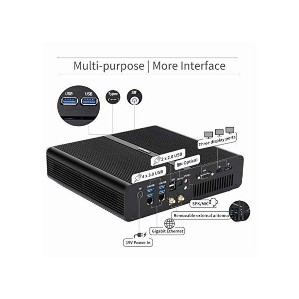qikemall Mini PC Windows 10,Mini Gaming PC Core I7 7820HQ/HK, GeForce GTX 1650 4GB,16GB RAM DDR4, 512G NVME SSD 1TB HDD,Mini Computer HDMI DP DVI-D Optical Type-C WI-FI 6