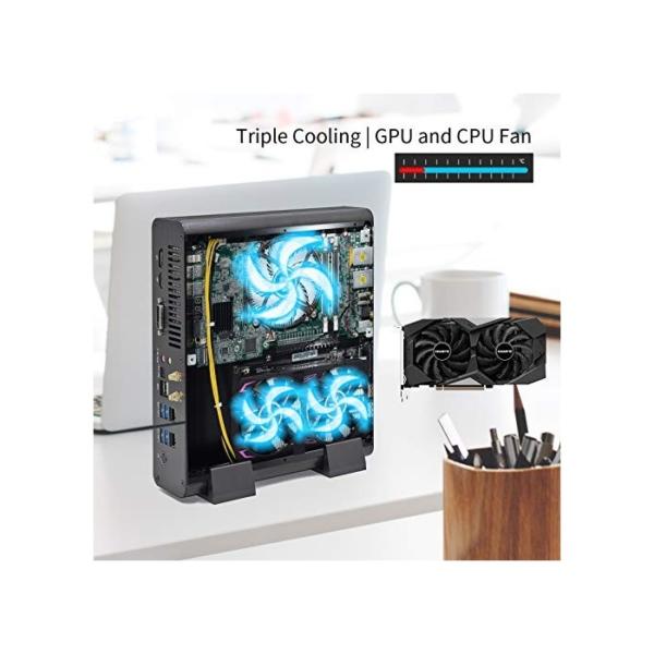 qikemall Mini PC Windows 10,Mini Gaming PC Core I7 7820HQ/HK, GeForce GTX 1650 4GB,16GB RAM DDR4, 512G NVME SSD 1TB HDD,Mini Computer HDMI DP DVI-D Optical Type-C WI-FI 6