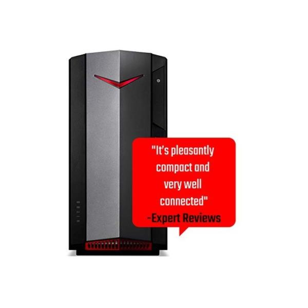 Acer Nitro N50-610 Gaming Desktop PC (Intel Core i5-10400F, 8GB RAM, 1TB HDD, NVIDIA GTX 1650, kabellose Tastatur und Maus, Windows 10, schwarz)