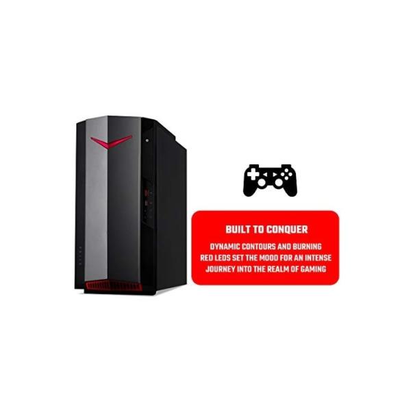 Acer Nitro N50-610 Gaming Desktop PC (Intel Core i5-10400F, 8GB RAM, 1TB HDD, NVIDIA GTX 1650, kabellose Tastatur und Maus, Windows 10, schwarz)