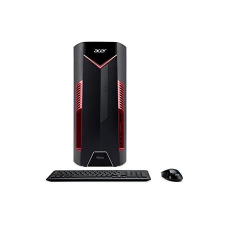 Acer Nitro N50-600 Gaming PC (Intel Core i5-9400F, 8GB RAM, 256GB SSD und 1TB HDD, Nvidia GeForce GTX 1650, DVD/RW, kabellose Tastatur und Maus, Windows 10, schwarz/rot)