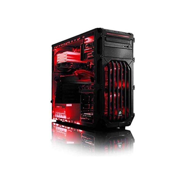 Vibox VBX-PC-1490 Cerberus Paket 8 54,6 cm (21,5 Zoll) Gaming Desktop-PC (Intel pentium_dual_core K-G3258 4.4GHz, 16GB RAM, 1120GB HDD, NVIDIA Geforce GTX 750 Ti, Win 10 Home) rot