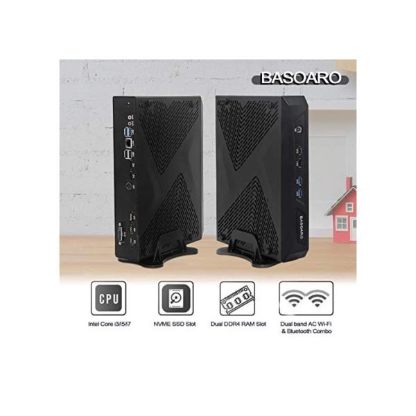 BASOARO Mini Desktop PC Gaming, Gaming Mini Computer, GeForce GTX 1650 Core i5 9400F, 64G RAM 512G SSD 1TB HDD, HD/DP/DVI, Unterstützung von 8K, RJ45 LAN, WLAN, BT, Windows 11