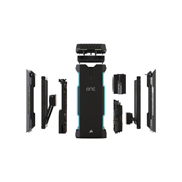 Corsair CS-9000017-EU ONE PRO Compact Gaming Desktop PC (Intel Core i7-8700K, 2000GB Festplatte, 16GB RAM, NVIDIA GeForce GTX 1080, Win 10 Home) Schwarz