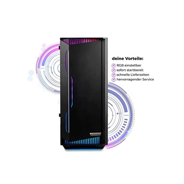 dcl24.de Gaming PC [16195] Intel i7-9700F 8x4.7 GHz Turbo - 1TB SSD, 16GB DDR4, GTX1650 4GB, WLAN, Windows 10 Pro Intel i7-9700F 8 x 4.70 GHz GTX1650, 16GB RAM, 1TB SSD
