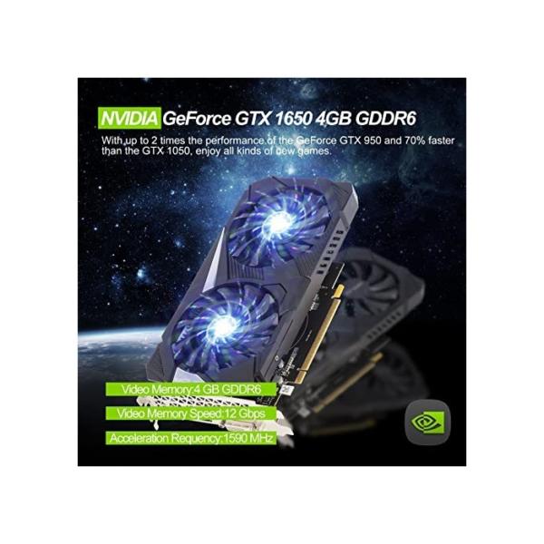 FANPEEC Mini Desktop PC Windows 10 Pro, Gaming Mini PC Core i7-7920HQ, DDR4 32G RAM/512G SSD/1TB HDD, GeForce GTX 1650,Mini Computer,HDMI+DP+DVI,4K HD,6*USB3.0+2*USB2.0+TypC3.1,WiFi,BT4.2, Small PC