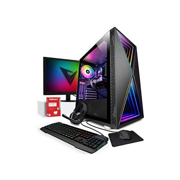 Vibox IV-20 Gaming PC - Monitor-Paket - AMD Ryzen 5 5600G Prozessor - AMD Radeon RX 6500 XT 4GB Grafikkarte - 16GB RAM - 240GB SSD - 1TB HDD - Windows 11 - WiFi