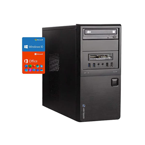 Ankermann Desktop PC Barcelona | Intel Core i5-4570 | NVIDIA GeForce 605 DP 1GB | 16GB RAM | 480GB SSD | 500GB HDD | Win 10 Pro | WLAN/WiFi | Office