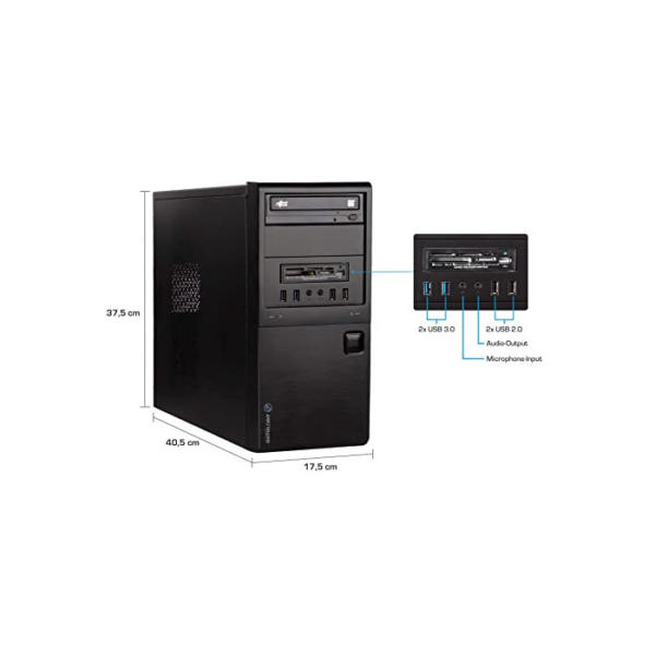 Ankermann Desktop PC Barcelona | Intel Core i5-4570 | NVIDIA GeForce 605 DP 1GB | 16GB RAM | 480GB SSD | 500GB HDD | Win 10 Pro | WLAN/WiFi | Office Intel Core i5-4570 - NVIDIA GeForce 605 - 819