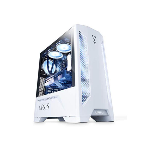 OPSYS Gallantis-V4 Weiß Gaming PC Computer mit Display und Tastatur, Maus (AMD Ryzen 5 5600X, Geforce RTX 3070, 1 TB NVMe SSD, 2 TB HDD, 32 GB RAM, Bluetooth, Ohne OS)