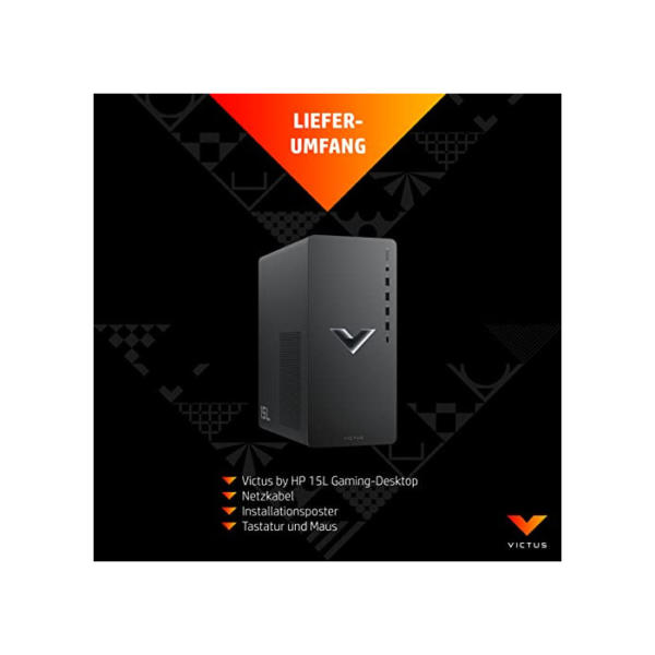 HP VICTUS Gaming PC, Intel Core i7-12700F, 16GB DDR4 RAM, 512GB SSD + 1TB HDD, NVIDIA GeForce RTX 3060Ti, Windows 11 Home, Schwarz